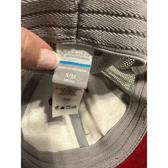 Columbia PFC Hat Size S/M Small Medium Red Gray Fitted - Picture 6 of 6